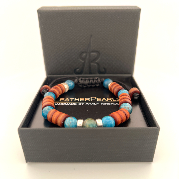 Preview: LeatherPearl Makramee-Armband mit Apatit